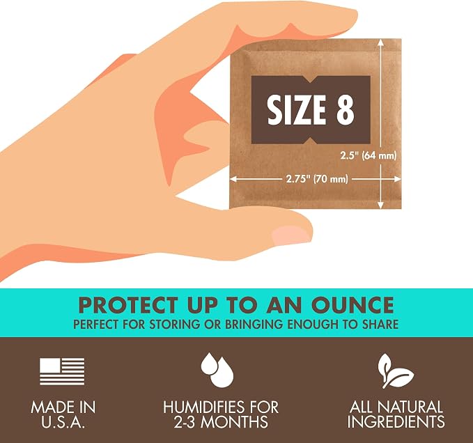 58% Two-Way Humidity Control Packs For Storing 1 oz – Size 8 – 10 Pack – Moisture Absorbers for Small Storage, alternate view
