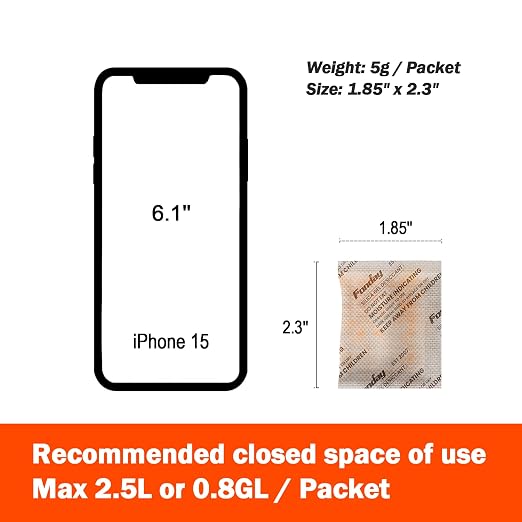 5g x 60 packs Rechargeable Silica Gel Desiccant Packets Fast Reactivate Desiccant Bags Moisture Indicating, alternate view 6