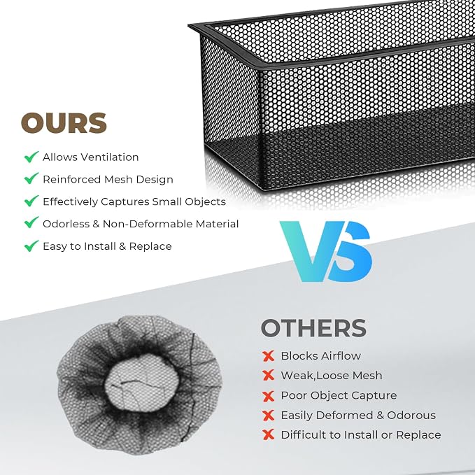 5Pack Floor Vent Screen Net 4''x12'', Floor Air Vent Cover Screen for Home Air Vent Filters, Floor Vent Mesh, alternate view