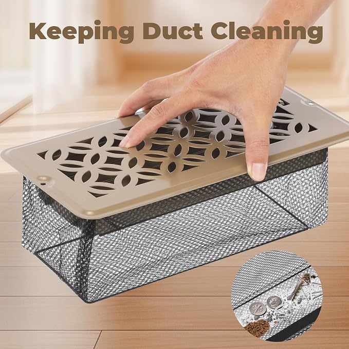 5Pack Floor Vent Screen Net 4''x14'', Floor Air Vent Cover Screen for Home Air Vent Filters, Floor Vent Mesh, alternate view