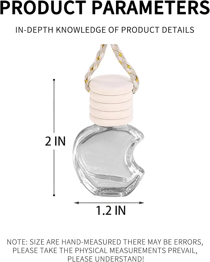 5PCS Hanging Car Air Freshener, Auto Interior Decoration 8 ml Oil Diffuser Perfume Aromatherapy Pendant Empty Glass Bottle