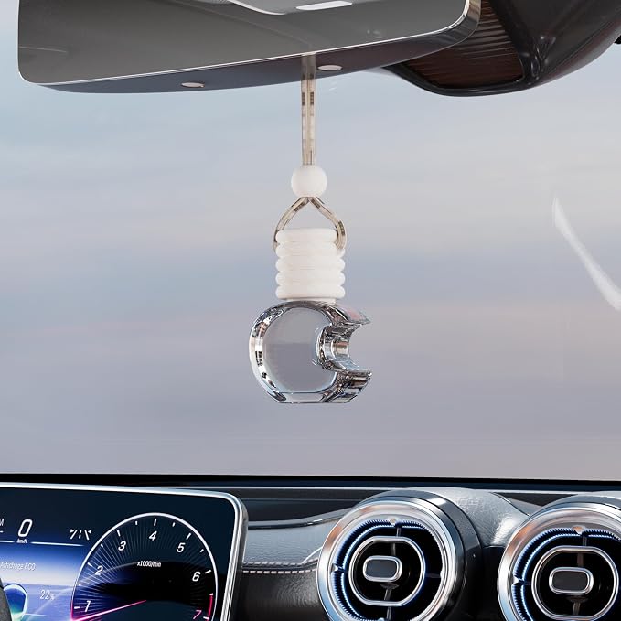 5PCS Hanging Car Air Freshener, Auto Interior Decoration 8 ml Oil Diffuser Perfume Aromatherapy Pendant Empty Glass Bottle