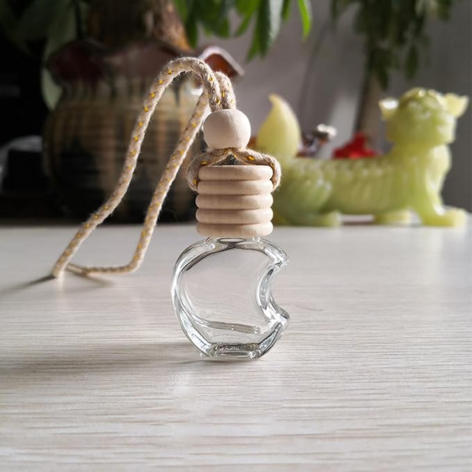 5PCS Hanging Car Air Freshener, Auto Interior Decoration 8 ml Oil Diffuser Perfume Aromatherapy Pendant Empty Glass Bottle