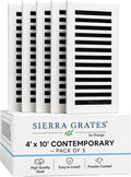 5Pcs, 4" x 10" Contemporary Design Steel Floor Register in Glacier White Finish for Floor l- Decorative Air