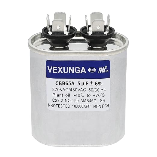 5uF 370/440VAC 50/60Hz CBB65 CBB65A Oval Run Start Capacitor 5 MFD 370V/440V Air Conditioner Capacitors for AC