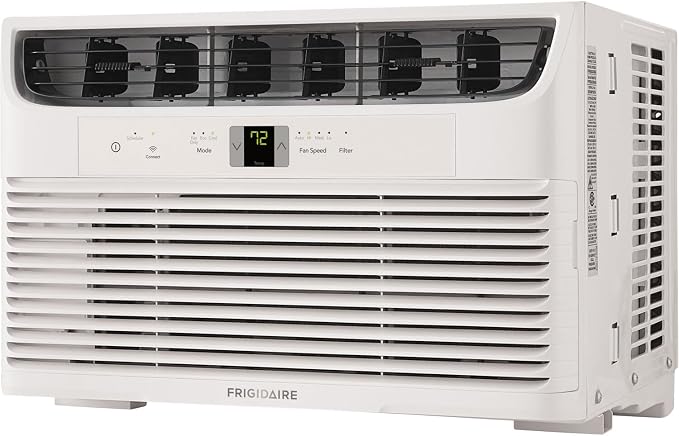 6,000 BTU Smart Window Air Conditioner & Dehumidifier, 115V, Cools up to 250 Sq. Ft. for Apartment, Dorm Room & Small/Medium