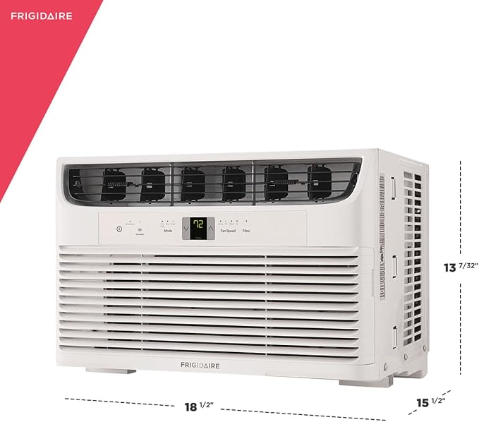 6,000 BTU Smart Window Air Conditioner & Dehumidifier, 115V, Cools up to 250 Sq. Ft. for Apartment, Dorm Room & Small/Medium