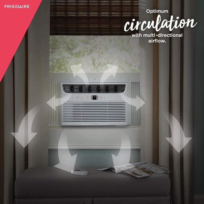 6,000 BTU Smart Window Air Conditioner & Dehumidifier, 115V, Cools up to 250 Sq. Ft. for Apartment, Dorm Room & Small/Medium
