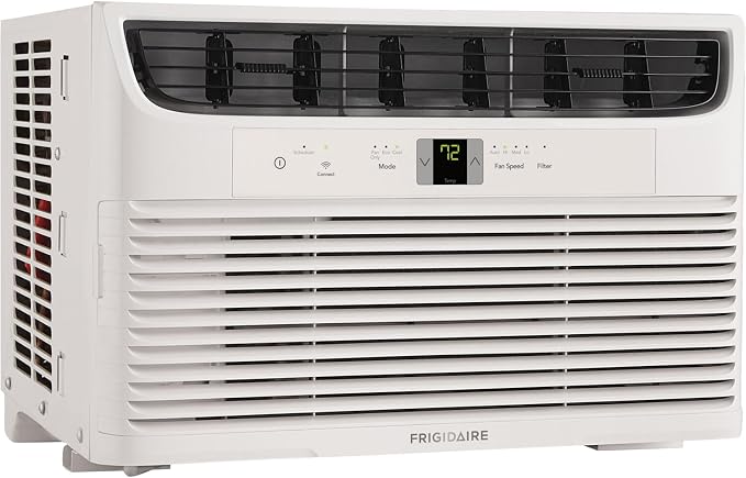 6,000 BTU Smart Window Air Conditioner & Dehumidifier, 115V, Cools up to 250 Sq. Ft. for Apartment, Dorm Room & Small/Medium