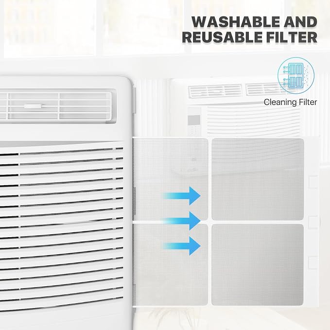6,000 BTU Smart Window Air Conditioner with Wi-Fi Connected, Window AC Unit Cools up to 250 Sq.Ft., Remote/App Control, with