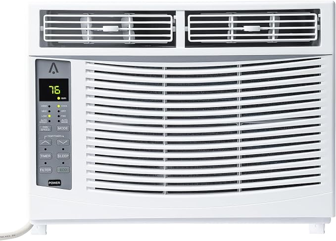 6,000 BTU Window Air Conditioner,AC Window Unit Cool up to 250 Sq. Ft w/Wifi Controls & 4 IN 1 Cooling, Dry, Fan,and Auto
