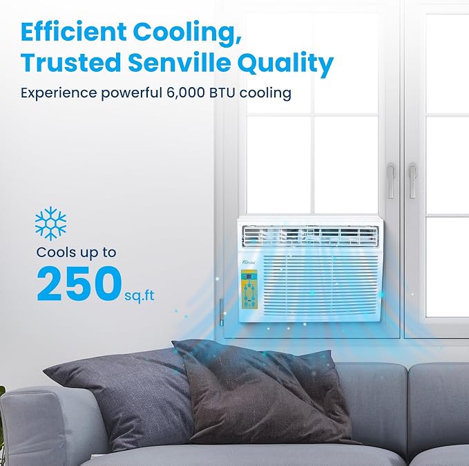 6,000 BTU Window Air Conditioner, Cools Up to 250 Sq. Ft., Easy to Use, Washable Filter, alternate product view 2