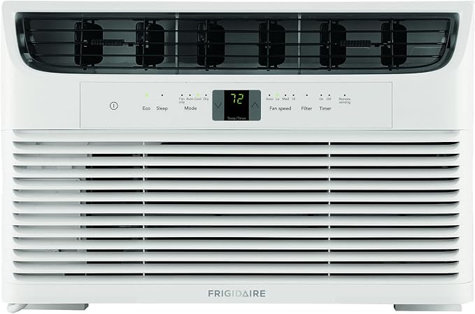 6,000 BTU Window Air Conditioner & Dehumidifier, 115V, Cools up to 250 Sq. Ft. for Apartment, Dorm Room & Small/Medium Rooms