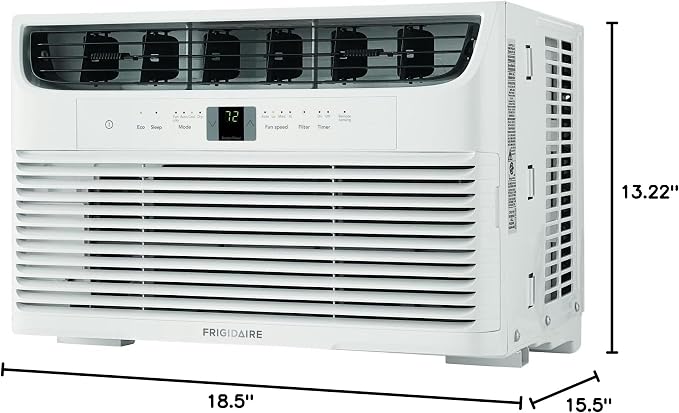 6,000 BTU Window Air Conditioner & Dehumidifier, 115V, Cools up to 250 Sq. Ft. for Apartment, Dorm Room & Small/Medium Rooms