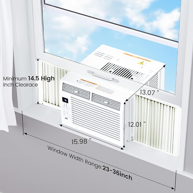 6,000 BTU Window Air Conditioner, Window AC Unit with Cooling, Dry Function, 4 Fan Speeds, 24H Timer & Sleep Mode, alternate
