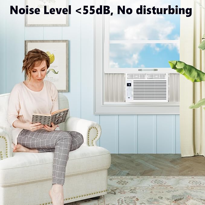 6,000 BTU Window Air Conditioner, Window AC Unit with Cooling, Dry Function, 4 Fan Speeds, 24H Timer & Sleep Mode, alternate
