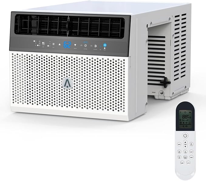 6,000 BTUs Window Air Conditioner, U-Shaped Adjustable Depth, Window AC Unit with Washable Filter, Remote Control, Ultra
