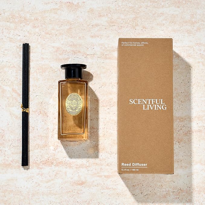 6.3 oz Large Reed Diffuser Set | Ocean Escape Scent Oil Diffuser with Sticks | Hotel Collection made from natural materials