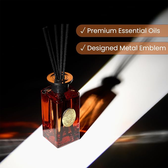 6.3 oz Large Reed Diffuser Set | Orange Goji Scent Oil Diffuser with Sticks | Hotel Collection made from natural materials
