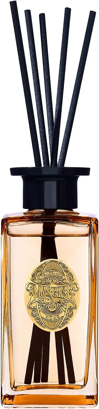 6.3 oz Large Reed Diffuser Set | Pumpkin Apple Pie Scent Oil Diffuser with Sticks | Hotel Collection made from natural