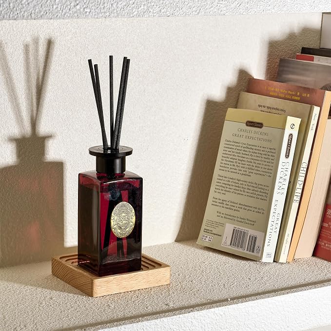 6.3 oz Large Reed Diffuser Set | Red Camelia Scent Home Oil Diffuser with Sticks | Hotel Collection made from natural