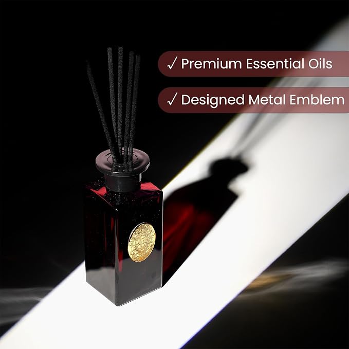 6.3 oz Large Reed Diffuser Set | Rose Princess Scent Oil Diffuser with Sticks | Hotel Collection made from natural materials