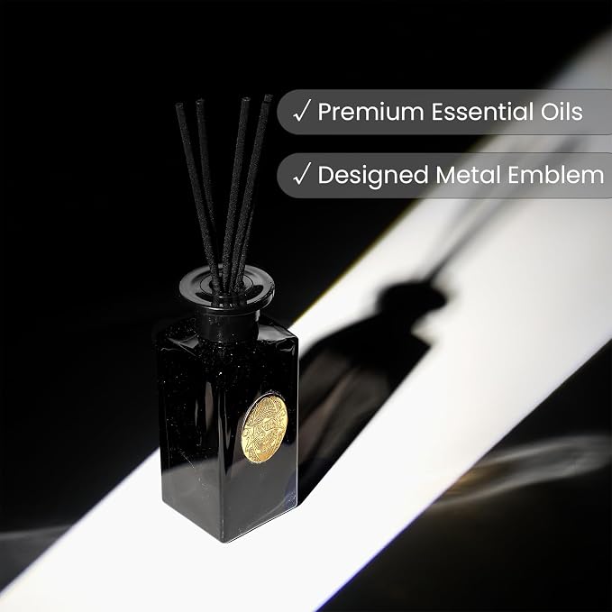 6.3 oz Large Reed Diffuser Set | Sandalwood Vanilla Scent Oil Diffuser with Sticks | Hotel Collection made from natural