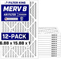 6.88x15.88x1 Air Filter (MERV 8) (12-Pack) Dust & Allergy Control AC Furnace Filters, MADE IN USA, HVAC, Pleated, product