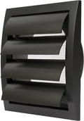 6" ABS Plastic Anthracite Dryer Vent Cover Outside, 6 Inch Exhaust Vent Cover with Flaps and Insect Screen for Walls or