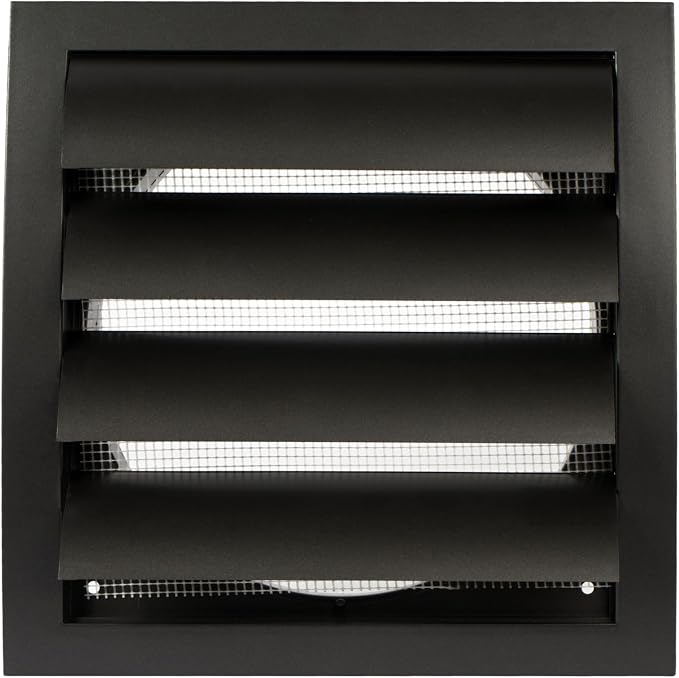 6" ABS Plastic Anthracite Dryer Vent Cover Outside, 6 Inch Exhaust Vent Cover with Flaps and Insect Screen for Walls or