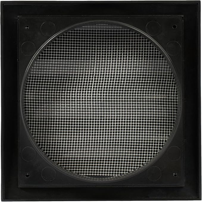 6" ABS Plastic Anthracite Dryer Vent Cover Outside, 6 Inch Exhaust Vent Cover with Flaps and Insect Screen for Walls or