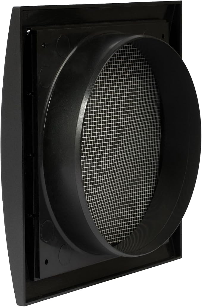 6" ABS Plastic Anthracite Dryer Vent Cover Outside, 6 Inch Exhaust Vent Cover with Flaps and Insect Screen for Walls or