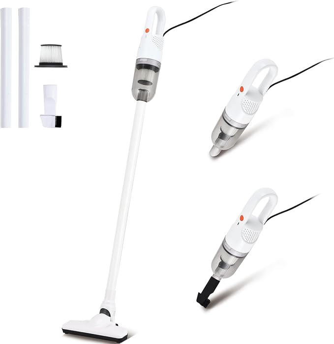 6-in-1 Lightweight Stick Vacuum Cleaner with 350W Powerful Motor, Mini Portable Household Handheld Vacuum Cleaner for