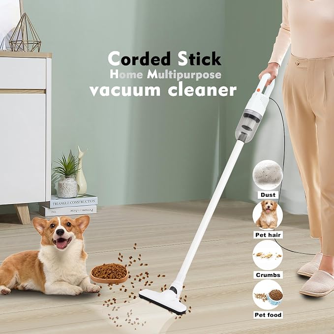 6-in-1 Lightweight Stick Vacuum Cleaner with 350W Powerful Motor, Mini Portable Household Handheld Vacuum Cleaner for