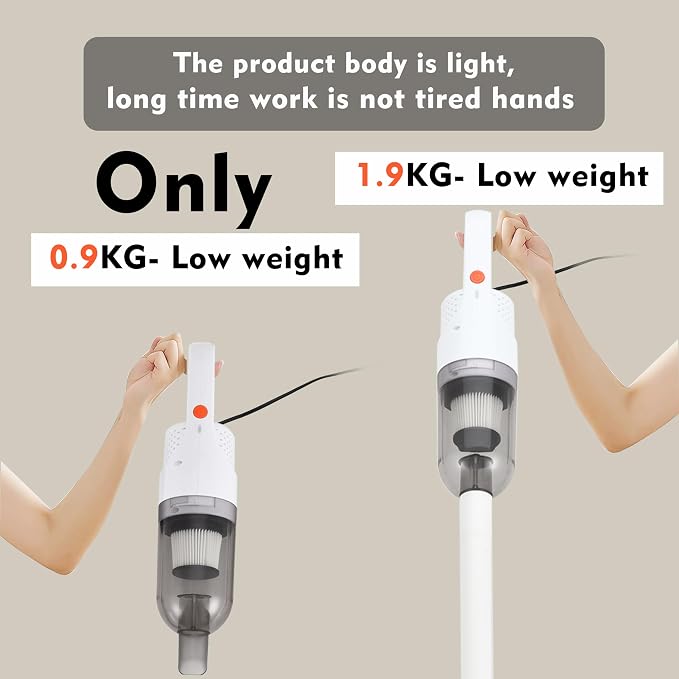 6-in-1 Lightweight Stick Vacuum Cleaner with 350W Powerful Motor, Mini Portable Household Handheld Vacuum Cleaner for
