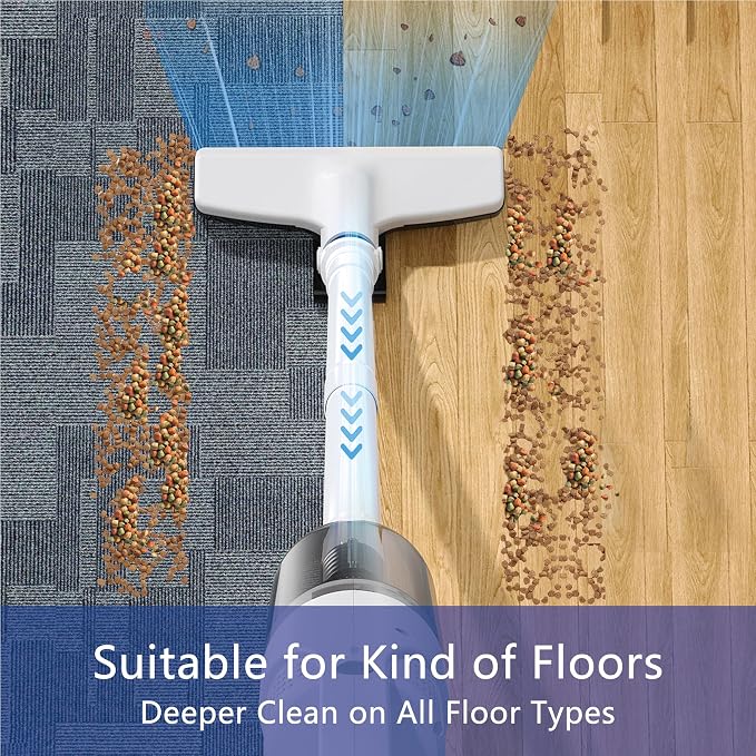 6-in-1 Lightweight Stick Vacuum Cleaner with 350W Powerful Motor, Mini Portable Household Handheld Vacuum Cleaner for