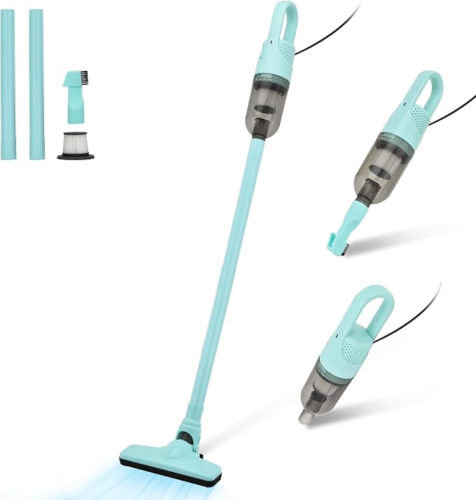 6-in-1 Lightweight Stick Vacuum Cleaner with 350W Powerful Motor, Mini Portable Household Handheld Vacuum Cleaner for