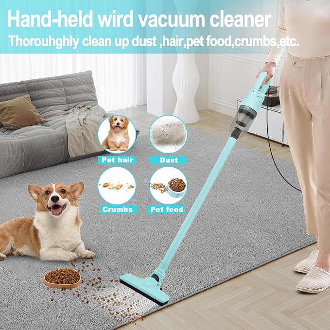 6-in-1 Lightweight Stick Vacuum Cleaner with 350W Powerful Motor, Mini Portable Household Handheld Vacuum Cleaner for
