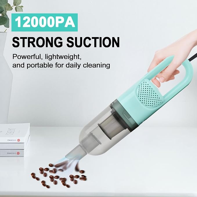 6-in-1 Lightweight Stick Vacuum Cleaner with 350W Powerful Motor, Mini Portable Household Handheld Vacuum Cleaner for