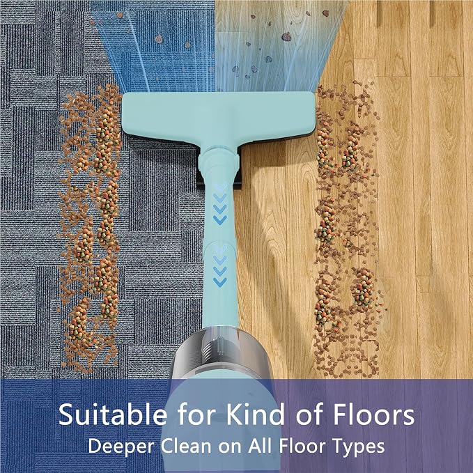 6-in-1 Lightweight Stick Vacuum Cleaner with 350W Powerful Motor, Mini Portable Household Handheld Vacuum Cleaner for