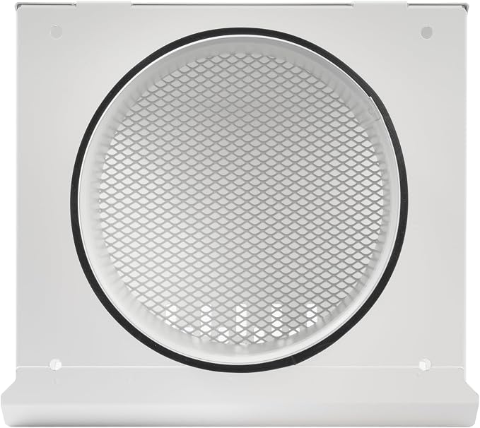 6" Inch Air Supply Vent Cover with Rubber Gasket - White Galvanized Steel - Robust Weatherproof Outdoor Air, alternate view 9