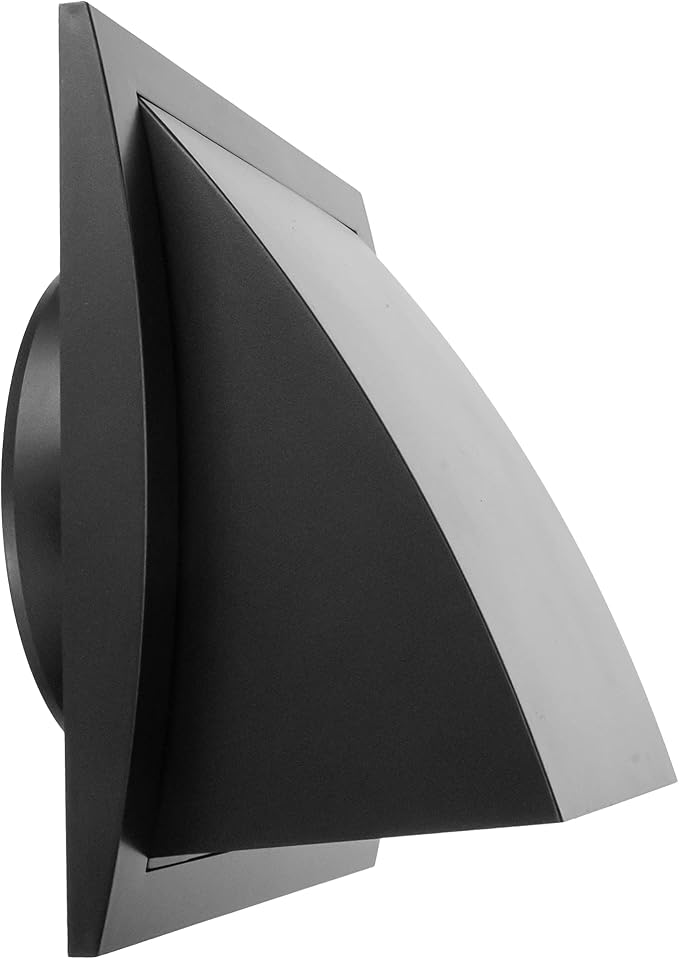 6 Inch Anthracite Dryer Vent Hood/Duct Cover for Walls or Ceiling/ABS Plastic Protection Hood With Rain Cover and Backdraft