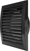 6 Inch Black Dryer Vent Hood/Duct Cover for Walls or Ceiling/ABS Plastic Louvered Air Grille with Built-In Mesh