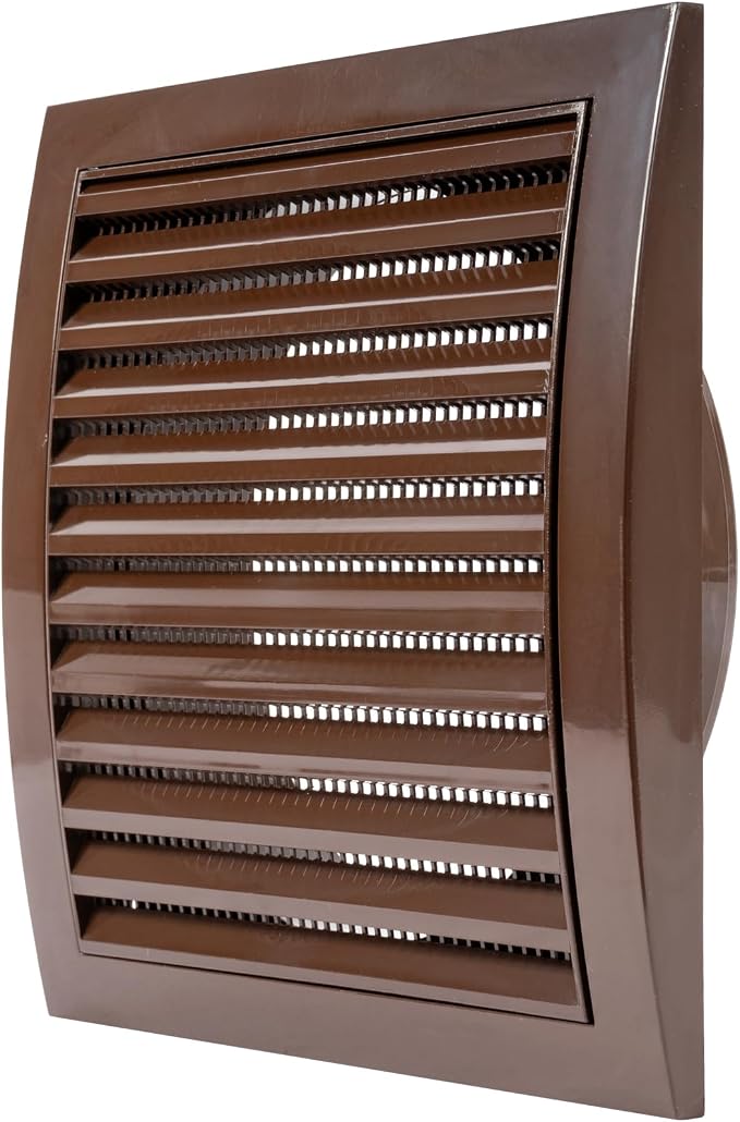 6 Inch Brown Dryer Vent Cover/Duct Cover for Walls or Ceiling/ABS Plastic Louvered Air Grille with Built-In Mesh