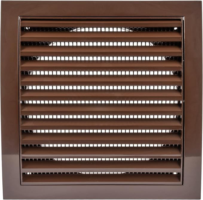 6 Inch Brown Dryer Vent Cover/Duct Cover for Walls or Ceiling/ABS Plastic Louvered Air Grille with Built-In Mesh