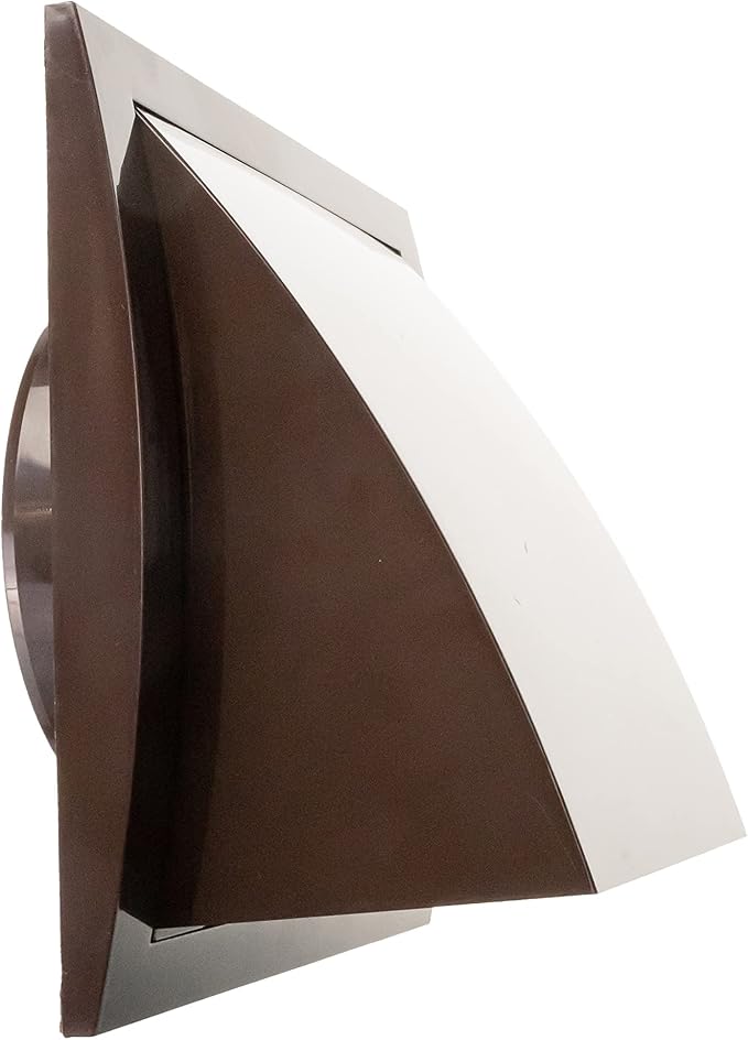 6 Inch Brown Dryer Vent Hood/Duct Cover for Walls or Ceiling/ABS Plastic Protection Hood With Rain Cover and Backdraft