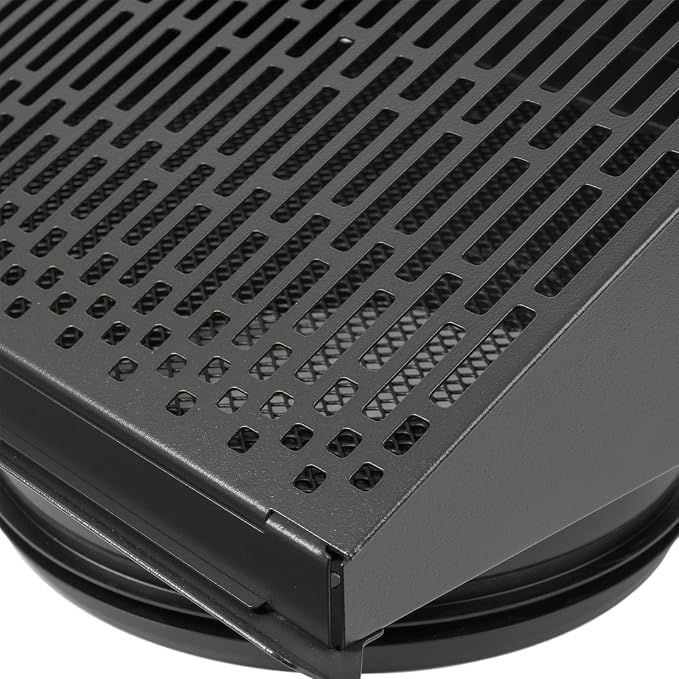 6" Inch Exhaust Vent Cover with Rubber Gasket - Graphite Black Galvanized Steel - Robust Weatherproof Outdoor, alternate view