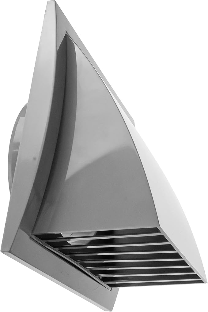 6 Inch Grey Dryer Vent Hood/Duct Cover for Walls or Ceiling/ABS Plastic Protection Hood With Rain Cover and Backdraft