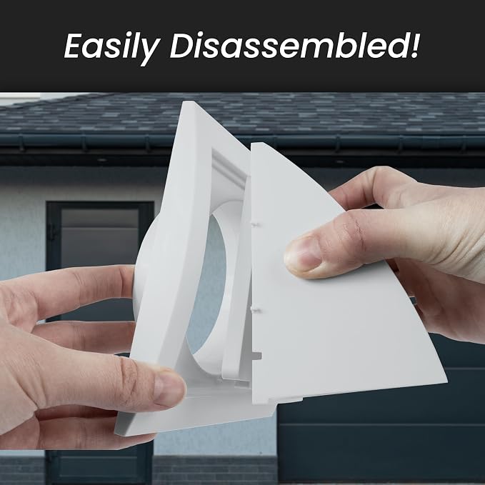 6 Inch Grey Dryer Vent Hood/Duct Cover for Walls or Ceiling/ABS Plastic Protection Hood With Rain Cover and Backdraft