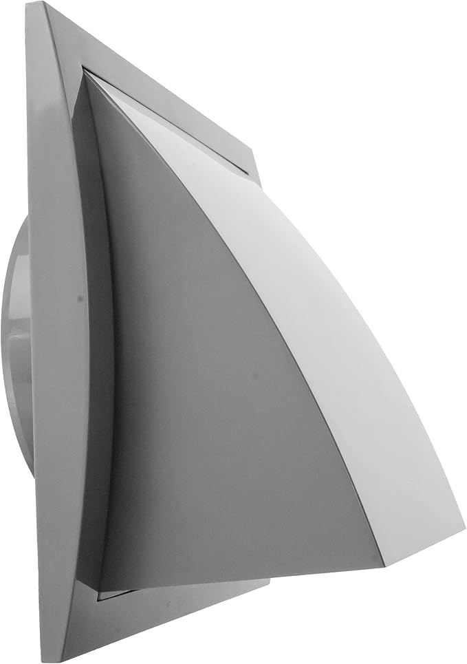 6 Inch Grey Dryer Vent Hood/Duct Cover for Walls or Ceiling/ABS Plastic Protection Hood With Rain Cover and Backdraft